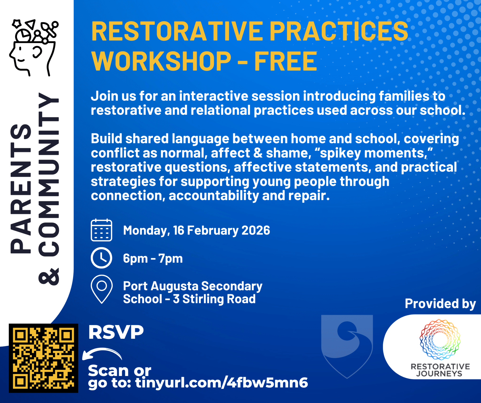 Restorative Practices - Free Workshop for Parents and the Community ...